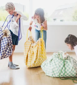 Play&Go Legetøjstæppe - Ø140 cm - Vichy Yellow