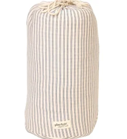 Play&Go Legetøjstæppe - Ø120 cm - Soft Organic - Stripes Blue