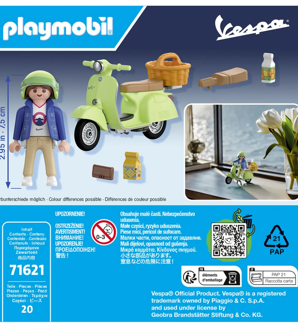 Playmobil Vespa - 1969 Vespa 150 Grøn - 71621 - 20 Dele