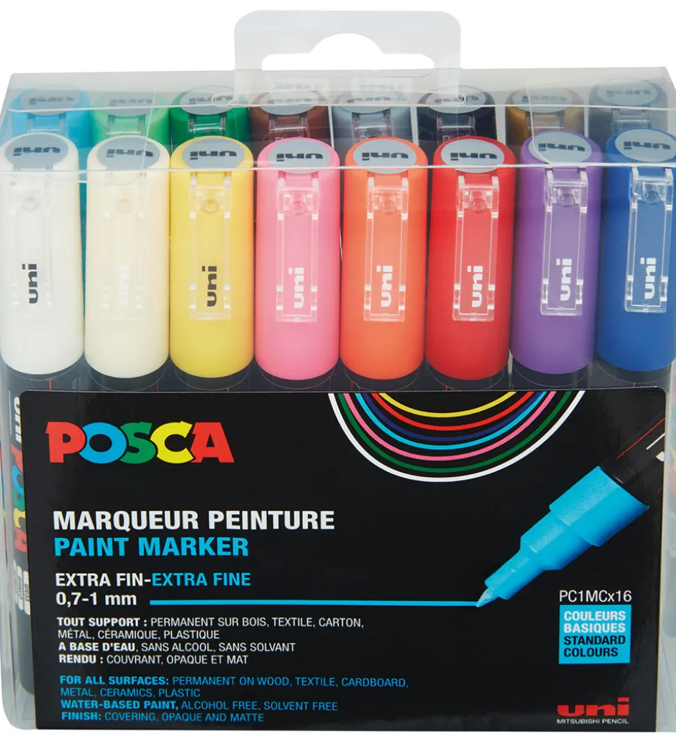 Posca Tuscher - PC-1M - 16 stk. - Multifarvet