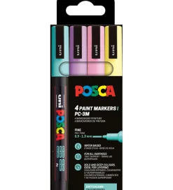 Posca Tuscher - PC-3M - 4 stk. - Afdæmpede farver