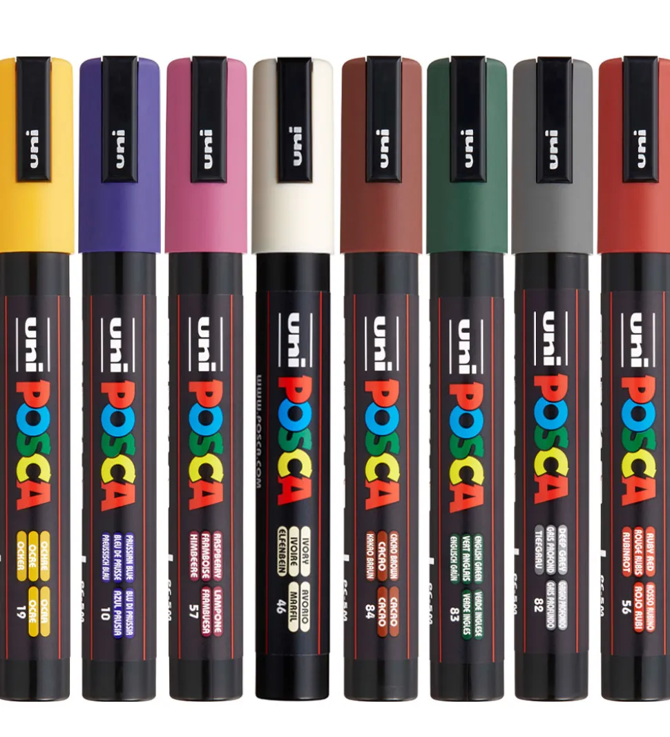 Posca Tuscher - PC-5M - 8 stk. - Kolde Farver