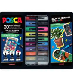Posca Tuscher m. Metalkasse - 20 stk - POP Colours