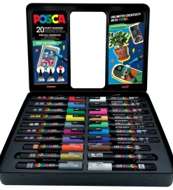 Posca Tuscher m. Metalkasse - 20 stk - POP Colours