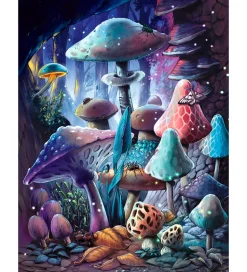 Ravensburger Puslespil - 500 Brikker - Moonlight Mushroom - Glow