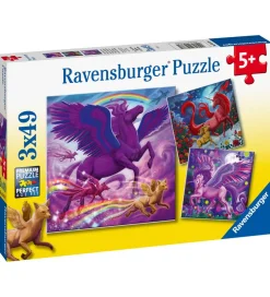 Ravensburger Puslespil - 3x49 Brikker - Mythical Majesty