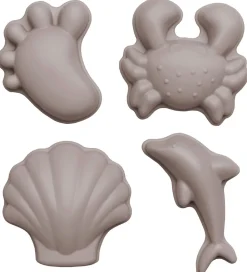 Scrunch Sandforme - 4 stk - Silikone - 6,5-10,5 cm - Grå