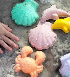 Scrunch Sandforme - 4 stk. - Silikone - 6,5-10,5 cm - Pastel Yel