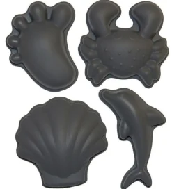 Scrunch Sandforme - 4 stk - Silikone - 6,5-10,5 cm - Mørkegrå