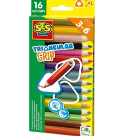 SES Creative - Farveblyanter - Trekantede - 16 Stk.