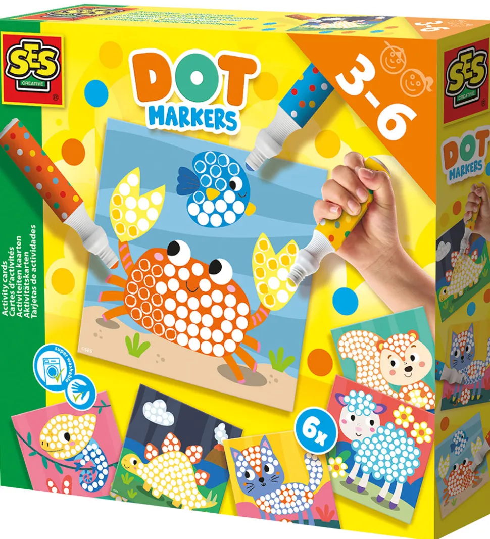 SES Creative Priktuscher - 3 Farver XXL - Aktivitetskort