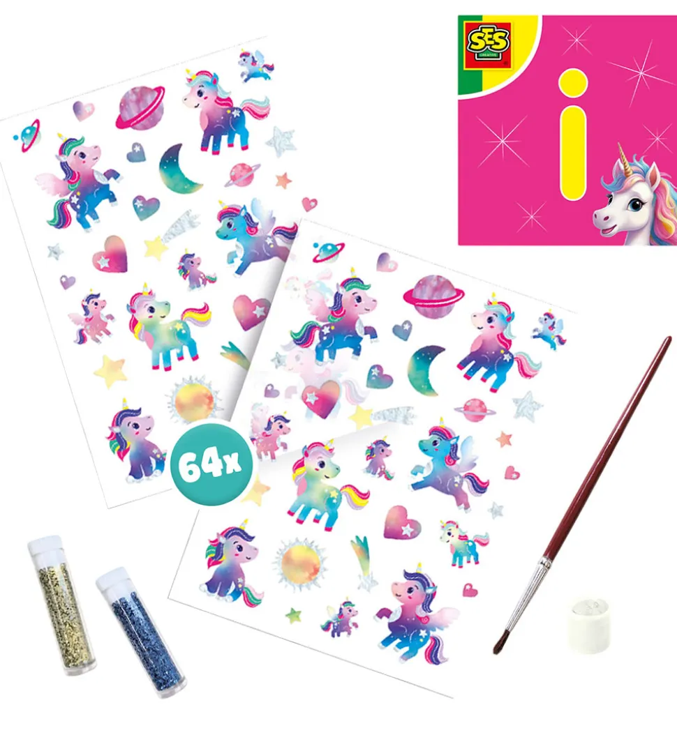 SES Creative Tatoveringer Og Glitter - Enhjørning