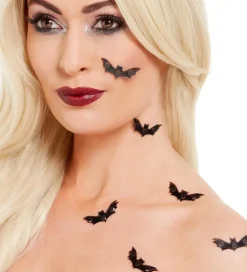 Smiffys Klistermærker - 3D Bat Stickers - 6-pak - Sort