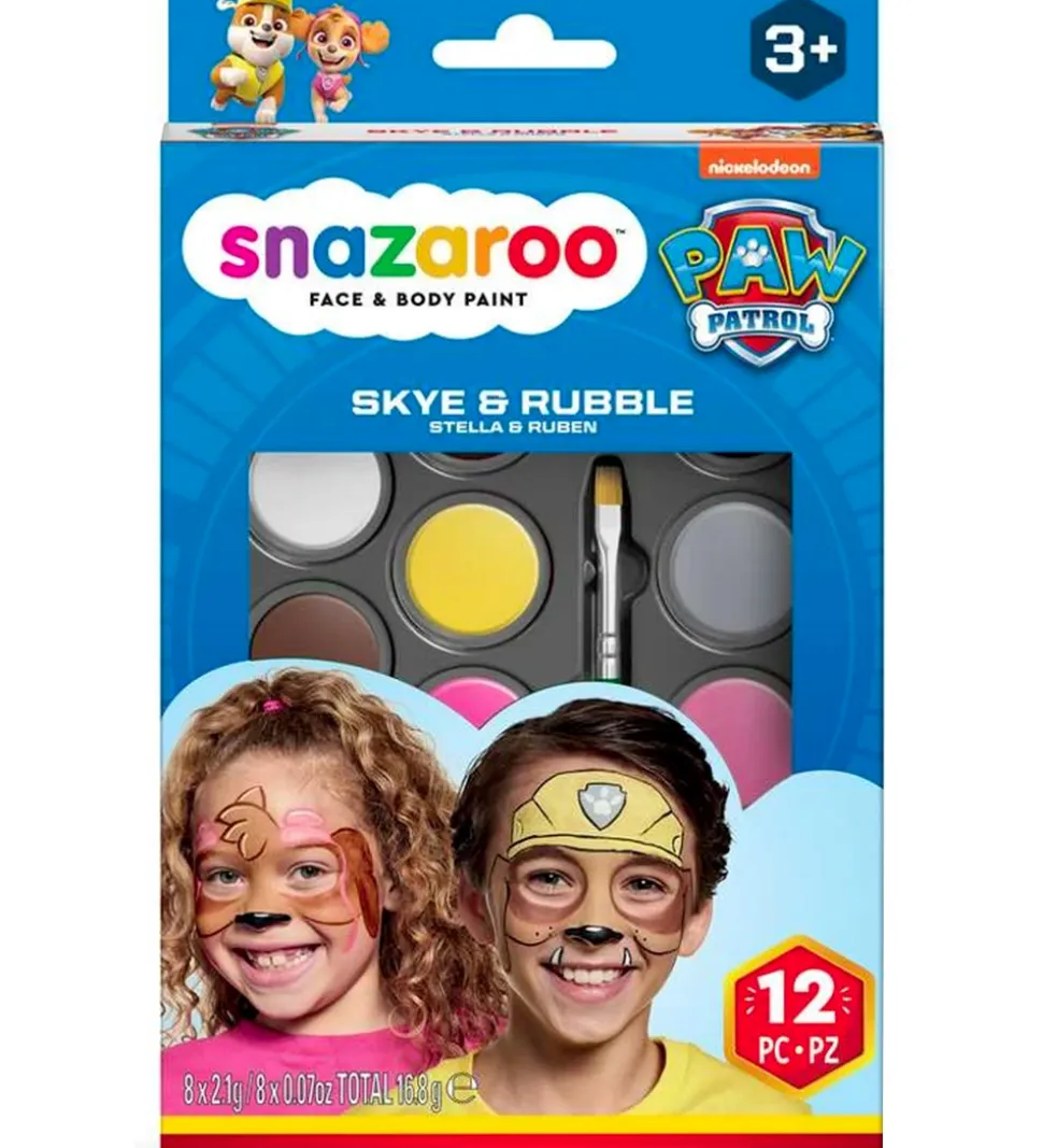 Snazaroo Ansigtsmaling - 8 Farver - Paw Patrol Sky & Rubble
