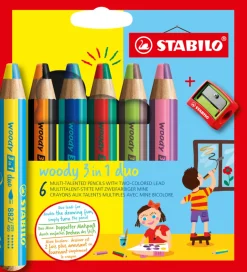 Stabilo Farveblyanter - Woody 3-i-1 Duo - 6 Stk. - Multifarvet