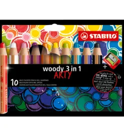 Stabilo Farveblyanter - Woody 3-i-1 Arty - 12 stk. - Multifarvet
