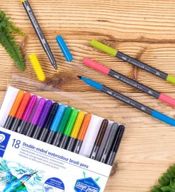 Staedtler Tuscher - 18 stk. - Double-ended Watercolour Brush Pen