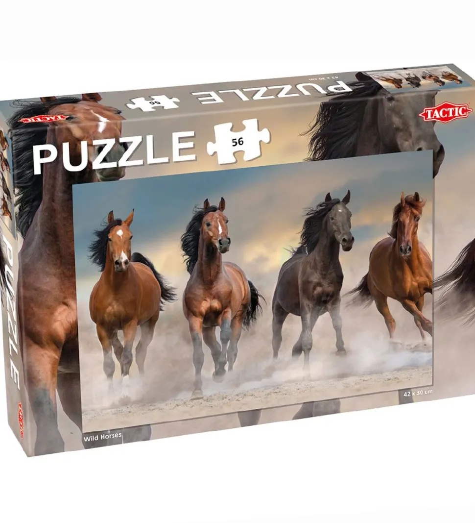 TACTIC Puslespil - Wild Horses - 56 Brikker