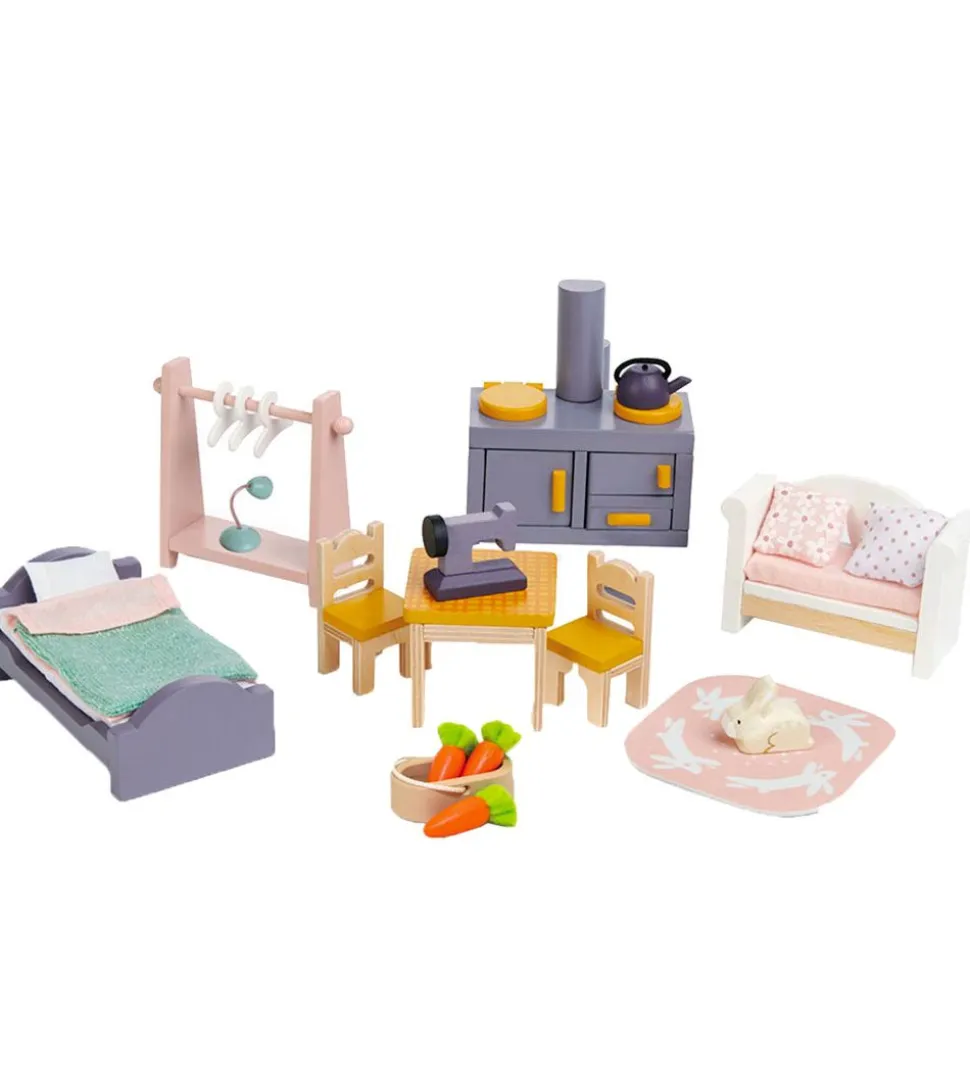 Tender Leaf Trælegetøj - Dukkehus Med Møbler