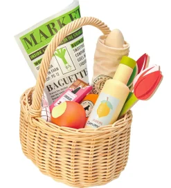 Tender Leaf Trælegetøj - Flettet Kurv Med Varer