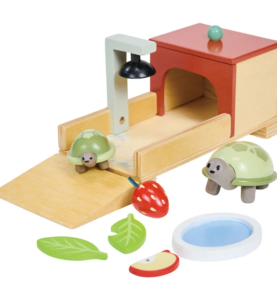 Tender Leaf Trælegetøj - Kæledyrssæt til Dukkehus - Skildpadde
