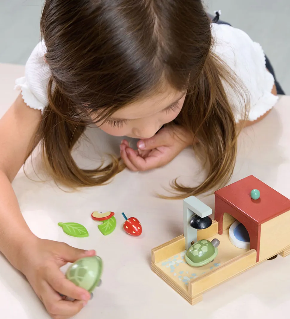 Tender Leaf Trælegetøj - Kæledyrssæt til Dukkehus - Skildpadde