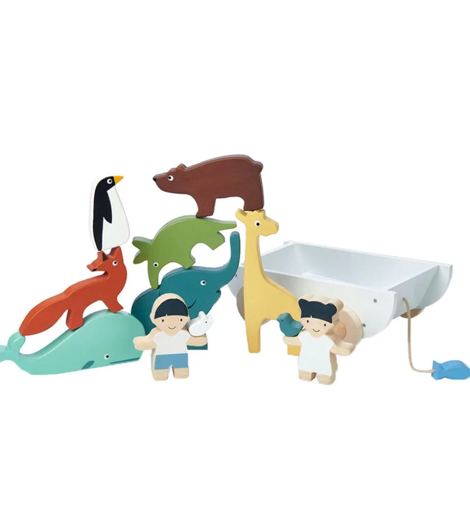 Tender Leaf Trælegetøj - Trækvogn Med Figurer