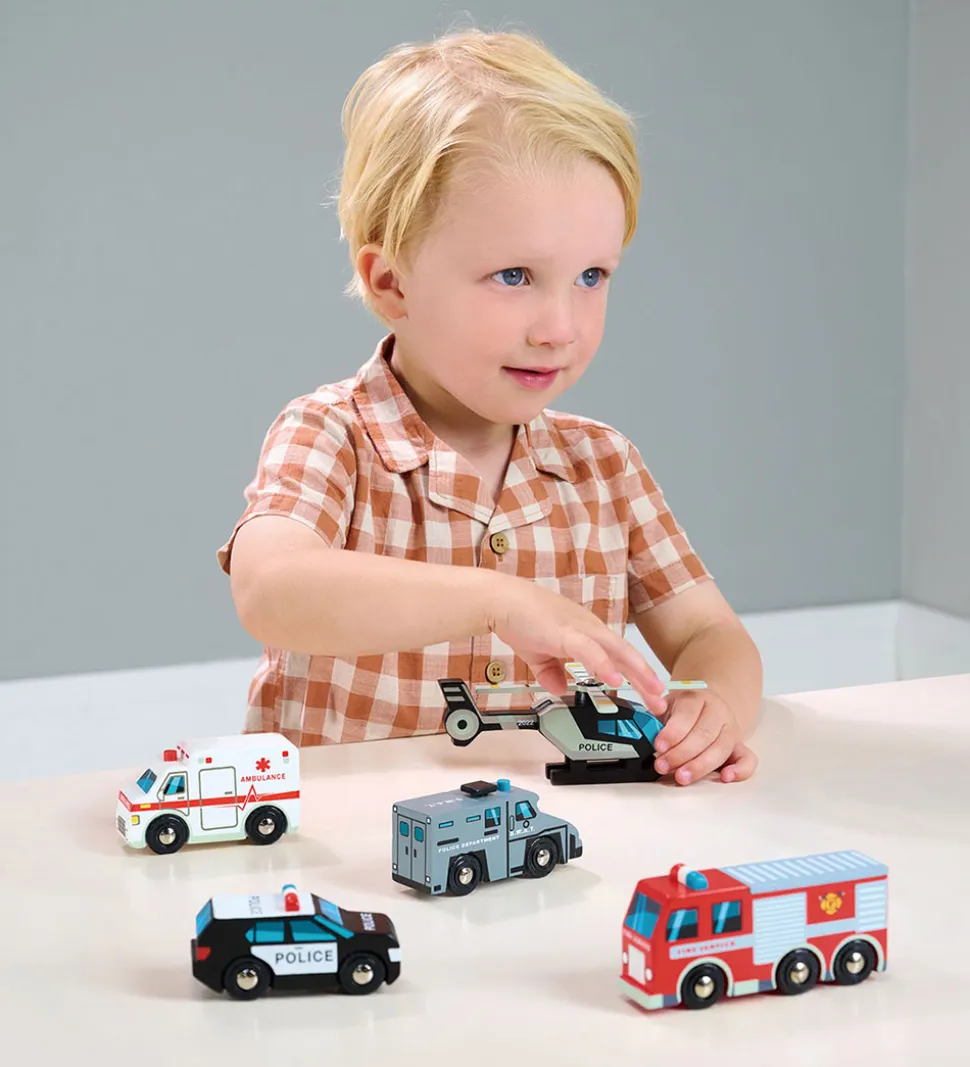 Tender Leaf Trælegetøj - Udrykningskøretøjer - 5 Dele