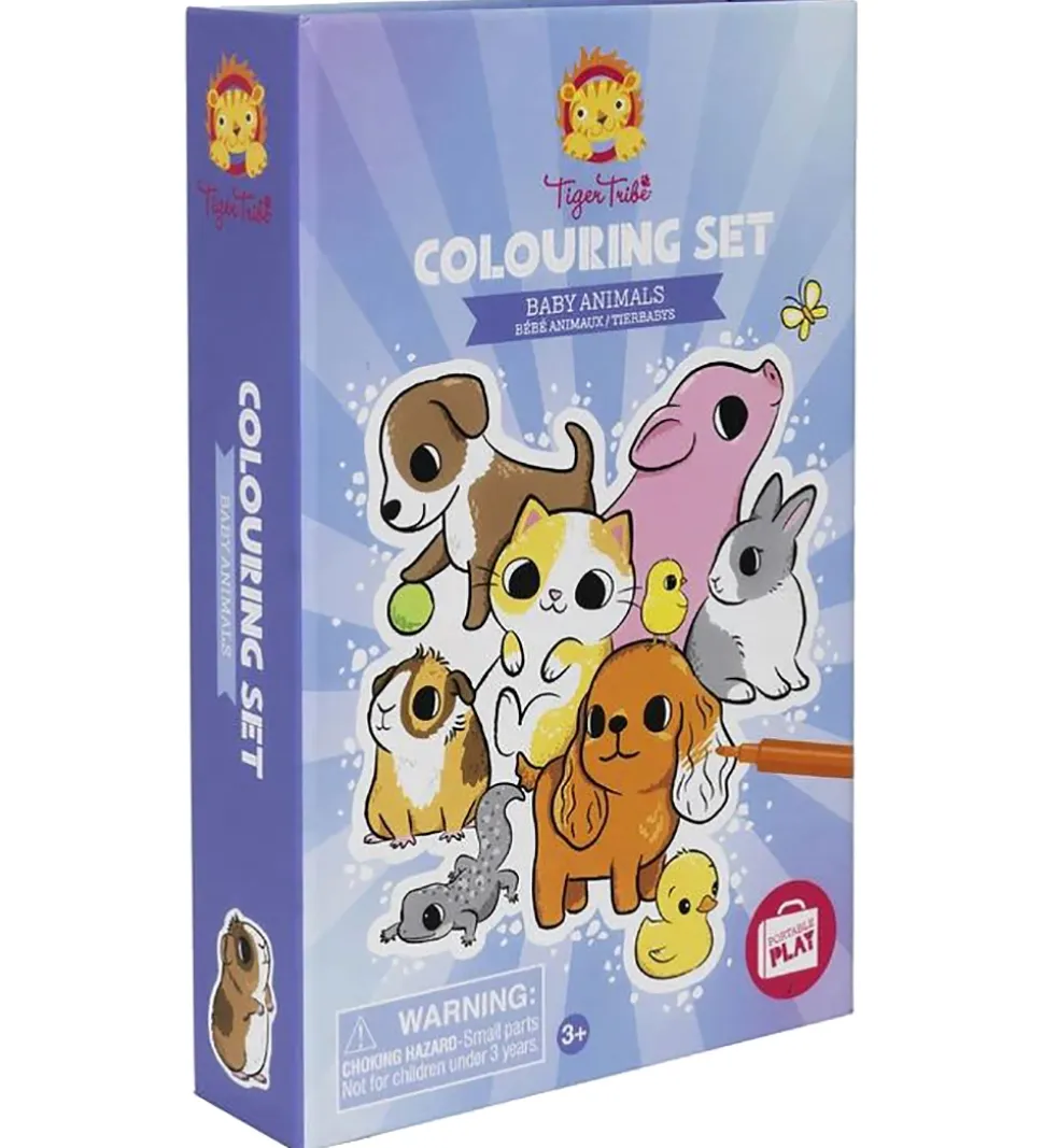 Tiger Tribe Farevsæt - Colouring Set - Baby Animals