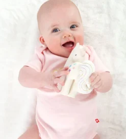 Tikiri Bidelegetøj - Naturgummi - Candyfloss Enhjørning - Hvid