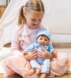 Tiny Treasures Dukke m. Brun Hår - Blue Bear Dukke